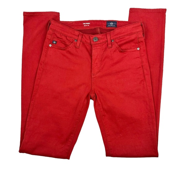 AG Adriano Goldschmied The Prima Cigarette Leg Pant Red Amaryllis Size 25R - Picture 6 of 13